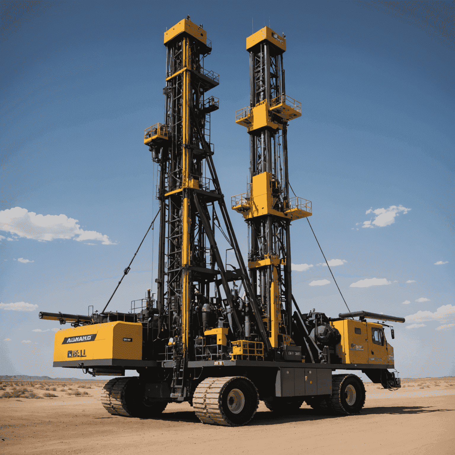 Advanced drilling rig with state-of-the-art technology, showcasing precision drilling techniques in an oil field